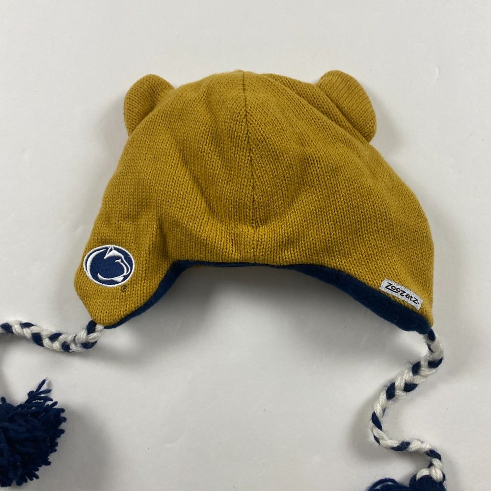 Vintage ZooZatz Penn State Nittany Lions Winter Beanie Hat Cap Tassels Youth - Picture 3 of 7